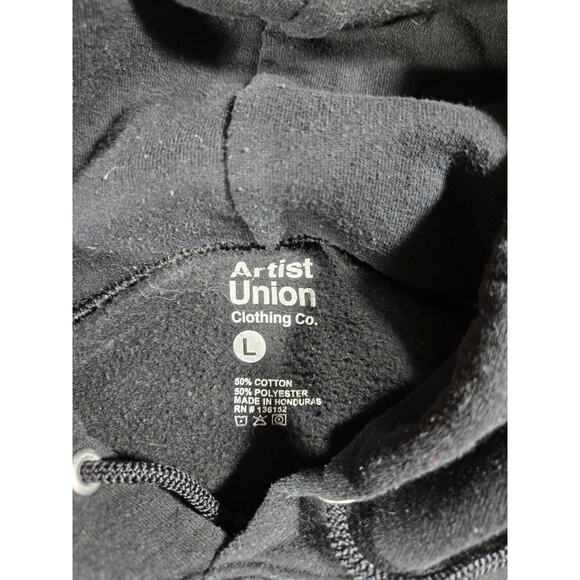 Artist Union Skeleton Skateboarding Hoodie Men Small Black Fleece Pullover - Picture 3 of 6